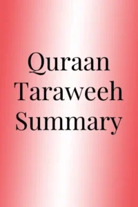 Taraweeh Summary