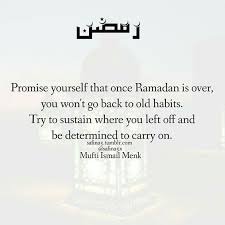 continuing good deeds after Ramadan